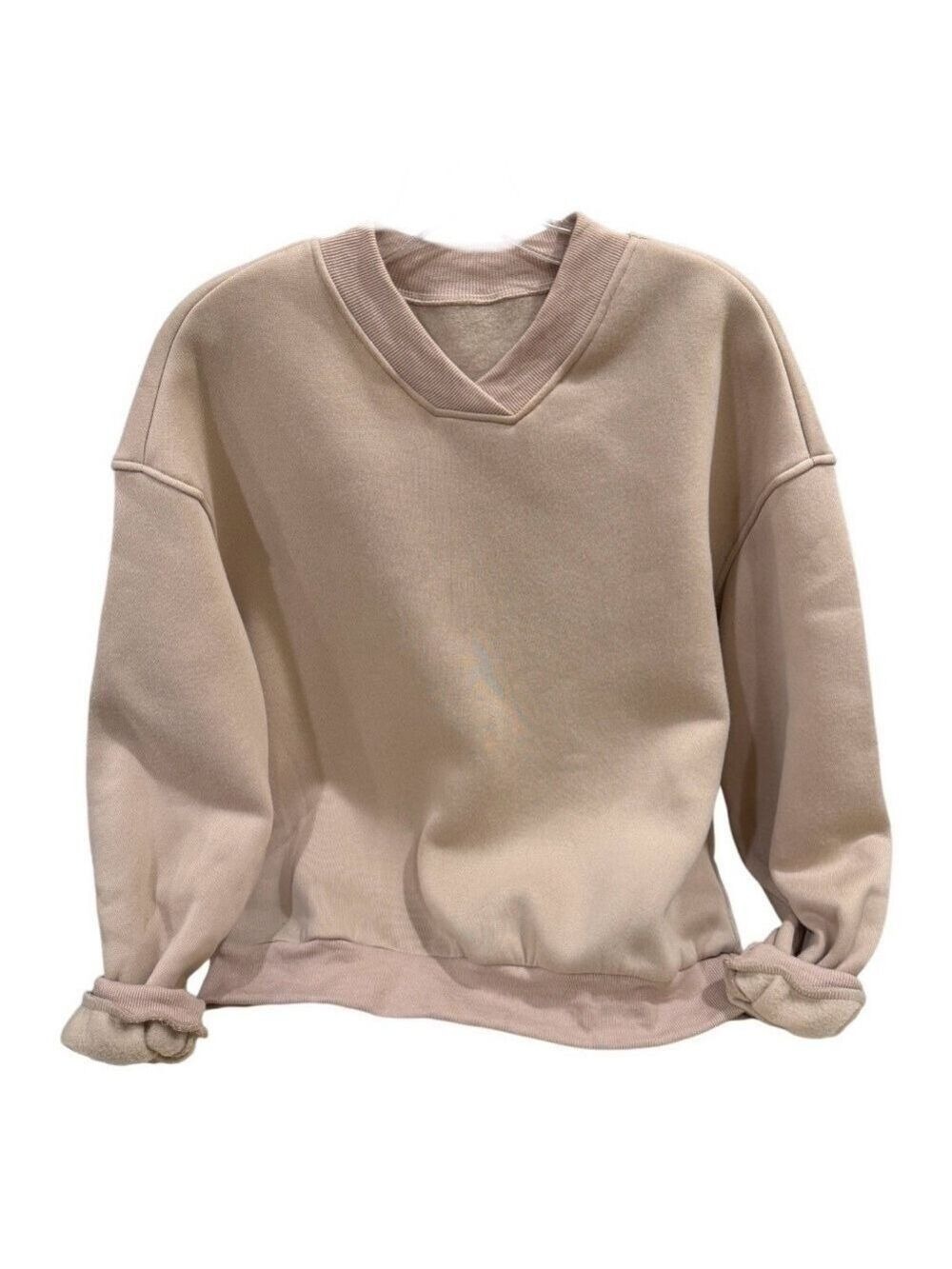Shein Light Weight Fleece Like Crew Neck Over Lay Top Size XS - Picture 3 of 9